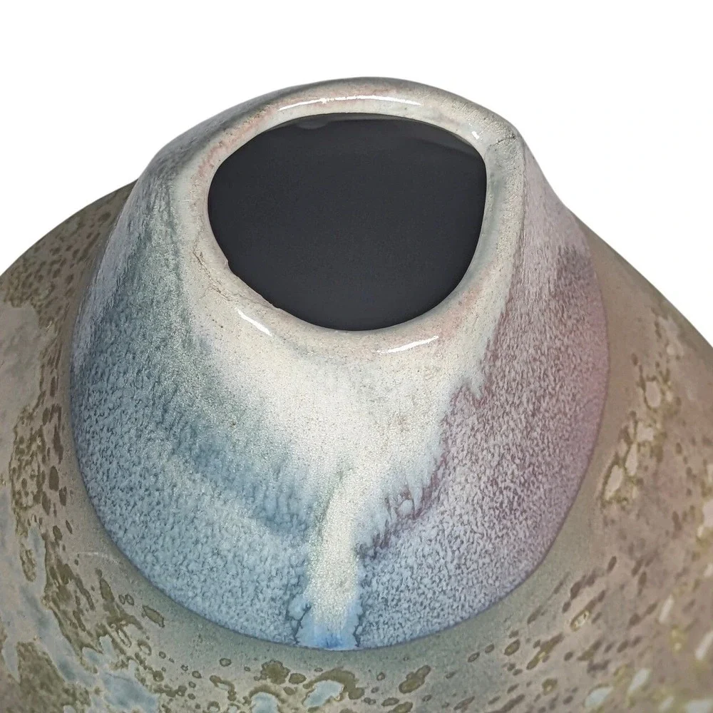 Vintage Tony‎ Evans Large Raku Studio Art Pottery Vase 1982 Modernist  Brutalist